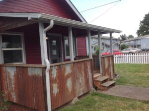 A Residential White Gutter Installation by Oregon Gutter Service in Albany, Oregon