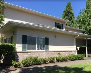 A Residential White Gutter Installation by Oregon Gutter Service in Albany, Oregon