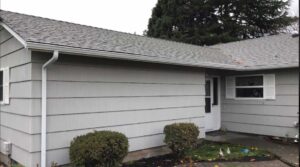 A Residential White Gutter Installation by Oregon Gutter Service in Albany, Oregon