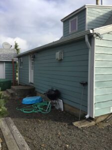 A Residential White Gutter Installation by Oregon Gutter Service in Albany, Oregon