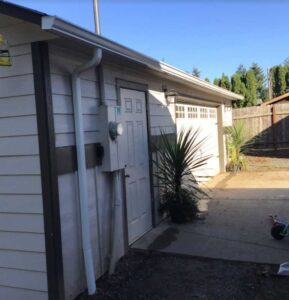 A Residential White Gutter Installation by Oregon Gutter Service in Albany, Oregon