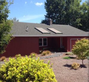 A Residential White Gutter Installation by Oregon Gutter Service in Albany, Oregon