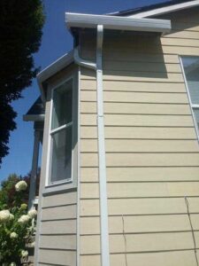 A Residential White Gutter Installation by Oregon Gutter Service in Albany, Oregon