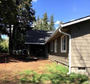 A Residential White Gutter Installation by Oregon Gutter Service in Albany, Oregon