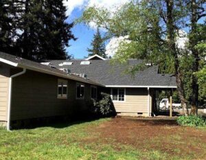 A Residential White Gutter Installation by Oregon Gutter Service in Albany, Oregon