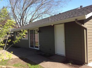 A Residential White Gutter Installation by Oregon Gutter Service in Albany, Oregon