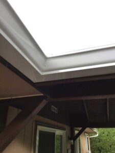 A Residential White Gutter Installation by Oregon Gutter Service in Albany, Oregon