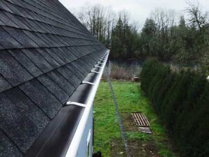 A Residential White Gutter Installation by Oregon Gutter Service in Corvallis, Oregon