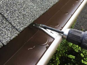 A Residential White Gutter Installation by Oregon Gutter Service in Corvallis, Oregon