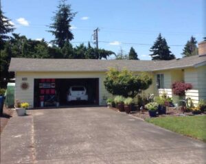 A Residential White Gutter Installation by Oregon Gutter Service in Corvallis, Oregon