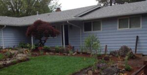 A Residential White Gutter Installation by Oregon Gutter Service in Corvallis, Oregon