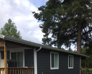 A Residential White Gutter Installation by Oregon Gutter Service in Corvallis, Oregon