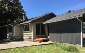 A Residential White Gutter Installation by Oregon Gutter Service in Corvallis, Oregon