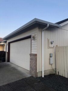 A Residential White Gutter Installation by Oregon Gutter Service in Corvallis, Oregon