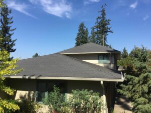 A Residential Cream Gutter Installation by Oregon Gutter Service in Eugene, Oregon