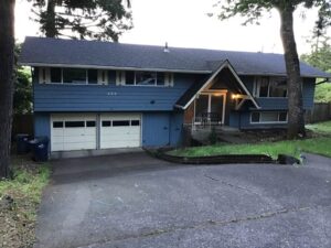 A Residential Cream Gutter Installation by Oregon Gutter Service in Eugene, Oregon