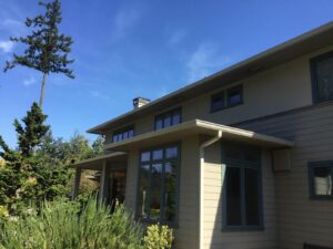 A Residential White Gutter Installation by Oregon Gutter Service in Eugene, Oregon