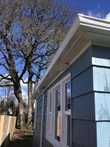 A Residential White Gutter Installation by Oregon Gutter Service in Eugene, Oregon