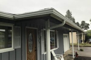 A Residential White Gutter Installation by Oregon Gutter Service in Eugene, Oregon