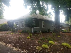 A Residential White Gutter Installation by Oregon Gutter Service in Eugene, Oregon