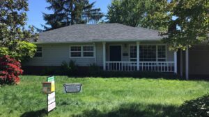 A Residential White Gutter Installation by Oregon Gutter Service in Eugene, Oregon