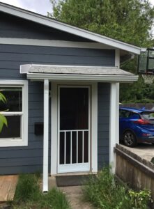 A Residential White Gutter Installation by Oregon Gutter Service in Eugene, Oregon