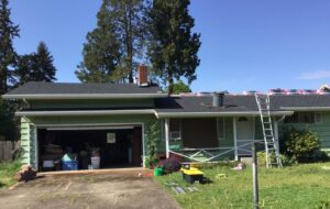 A Residential White Gutter Installation by Oregon Gutter Service in Eugene, Oregon