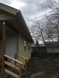 A Residential White Gutter Installation by Oregon Gutter Service in Eugene, Oregon