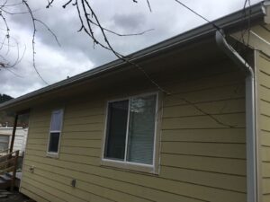 A Residential White Gutter Installation by Oregon Gutter Service in Eugene, Oregon