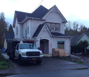 A Residential White Gutter Installation by Oregon Gutter Service in Eugene, Oregon