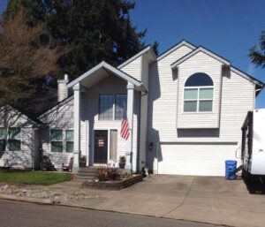 A Residential White Gutter Installation by Oregon Gutter Service in Eugene, Oregon