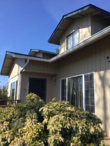 A Residential White Gutter Installation by Oregon Gutter Service in Eugene, Oregon