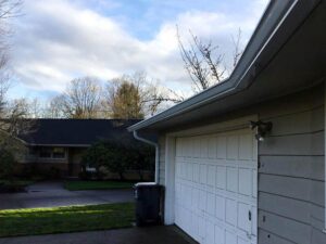 A Residential White Gutter Installation by Oregon Gutter Service in Eugene, Oregon