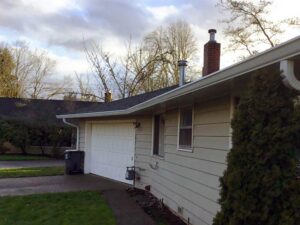 A Residential White Gutter Installation by Oregon Gutter Service in Eugene, Oregon