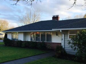 A Residential White Gutter Installation by Oregon Gutter Service in Eugene, Oregon