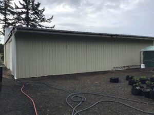 A Farm White Gutter Installation by Oregon Gutter Service in Lebanon, Oregon