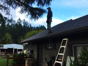 A Residential Black Gutter Installation by Oregon Gutter Service in Lebanon, Oregon