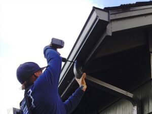 A Residential Black Gutter Installation by Oregon Gutter Service in Lebanon, Oregon