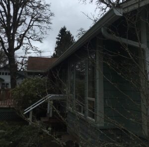 A Residential White Gutter Installation by Oregon Gutter Service in Lebanon, Oregon