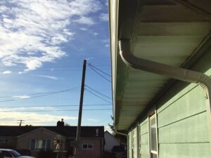 A Residential White Gutter Installation by Oregon Gutter Service in Lebanon, Oregon