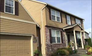 A Residential White Gutter Installation by Oregon Gutter Service in Lebanon, Oregon