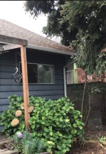 A Residential White Gutter Installation by Oregon Gutter Service in Lebanon, Oregon