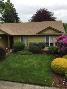 A Residential White Gutter Installation by Oregon Gutter Service in Lebanon, Oregon