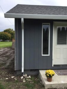 A Residential White Gutter Installation by Oregon Gutter Service in Lebanon, Oregon