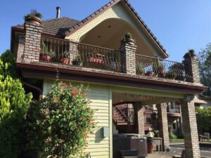 A Residential Colonial Red Gutter Installation by Oregon Gutter Service in Portland, Oregon