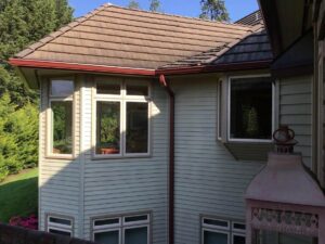 A Residential Colonial Red Gutter Installation by Oregon Gutter Service in Portland, Oregon