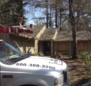 A Residential Cream Gutter Installation by Oregon Gutter Service in Portland, Oregon