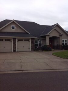 A Residential Cream Gutter Installation by Oregon Gutter Service in Portland, Oregon