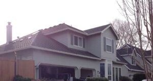 A Residential Harbor Grey Gutter Installation by Oregon Gutter Service in Portland, Oregon