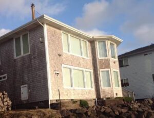 A Residential White Gutter Installation by Oregon Gutter Service in Portland, Oregon